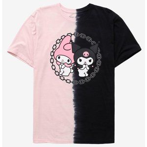 Sanrio My Melody & Kuromi Split Dye Black/Pink T-Shirt